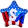 USA on Stars and Stripes Jumbo 3D Luftballon, USA Folienballon ohne Helium-Ballongas