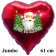Jumbo Herzluftballon aus Folie, Weihnachtsmann mit Weihnachtsbäumen, Frohe Weihnachten mit Helium