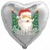 Herzluftballon aus Folie, Weihnachtsmann, Frohe Weihnachten, silber mit Helium