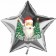 Sternluftballon aus Folie, Weihnachtsmann, Frohe Weihnachten, silber mit Helium
