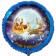 Luftballon aus Folie, Frohe Weihnachten, Weihnachtsmann auf Schlitten mit Helium