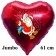 Jumbo Herzluftballon aus Folie, Weihnachtsmann Schnee mit Helium