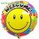 Luftballon Welcome Smiley ohne Helium-Ballongas