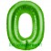 Zahl 0, Grün, Luftballon aus Folie, 100 cm
