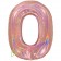 Zahl 0, holografisch, Rose Gold, Luftballon aus Folie, 100 cm