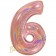 Zahlendekoration Zahl 6, holografisch, Rose Gold, Folienballon Dekozahl ohne Helium