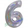 Zahl 6, holografisch, Silber, Luftballon aus Folie, 100 cm