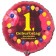 Luftballon aus Folie zum 1. Geburtstag, Herzlichen Glückwunsch Ballons 1, ohne Ballongas