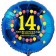 Luftballon aus Folie zum 14. Geburtstag, Herzlichen Glückwunsch Ballons 14, blau, ohne Ballongas