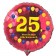 Luftballon aus Folie zum 25. Geburtstag, Herzlichen Glückwunsch Ballons 25, rot, ohne Ballongas