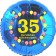 Luftballon aus Folie zum 35. Geburtstag, Herzlichen Glückwunsch Ballons 35, blau, ohne Ballongas