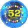 Luftballon aus Folie zum 52. Geburtstag, Herzlichen Glückwunsch Ballons 52, blau, ohne Ballongas