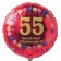 Luftballon aus Folie zum 55. Geburtstag, Herzlichen Glückwunsch Ballons 55, rot, ohne Ballongas