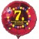 Luftballon aus Folie zum 7. Geburtstag, Herzlichen Glückwunsch Ballons 7, rot, ohne Ballongas