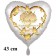 Folienballon ohne Helium: Zur Gold Hochzeit - Herzliche Glückwünsche