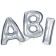 Midi Luftballon Buchstaben ABI in Silber, 66 cm