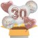 5 Luftballons zum 30. Geburtstag, Herz Jumbo 3D Sparkling Fizz  Birthday Roségold 30