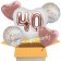 5 Luftballons zum 40. Geburtstag, Herz Jumbo 3D Sparkling Fizz  Birthday Roségold 40