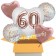 5 Luftballons zum 60. Geburtstag, Herz Jumbo 3D Sparkling Fizz  Birthday Roségold 60