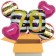 5 Luftballons zum 70. Geburtstag, Pink and Gold Milestone Birthday