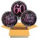 3 Luftballons aus Folie zum 60. Geburtstag, Pink Celebration