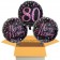 3 Luftballons aus Folie zum 80. Geburtstag, Pink Celebration