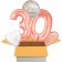 5 Luftballons zum 30. Geburtstag, Sparkling Fizz  Birthday Roségold 30