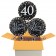 3 Luftballons aus Folie zum 40. Geburtstag, Sparkling Celebration