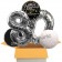 5 Luftballons zum 80. Geburtstag, Sparkling Celebration Herzlichen Glückwunsch Silver Dots 80