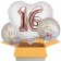 3 Luftballons zum 16. Geburtstag, Jumbo 3D Sparkling Fizz Birthday Rosegold 16