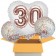 3 Luftballons zum 30. Geburtstag, Jumbo 3D Sparkling Fizz Birthday Rosegold 30