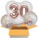 3 Luftballons zum 30. Geburtstag, Jumbo 3D Sparkling Fizz Birthday Rosegold 30