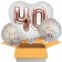 3 Luftballons zum 40. Geburtstag, Jumbo 3D Sparkling Fizz Birthday Rosegold 40