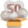 3 Luftballons zum 50. Geburtstag, Jumbo 3D Sparkling Fizz Birthday Rosegold 50