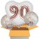 3 Luftballons zum 90. Geburtstag, Jumbo 3D Sparkling Fizz Birthday Rosegold 90