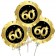 Mini-Folienballons Zahl 60 Schwarz-Gold, selbstaufblasend, 3 Stück
