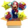 Luftballon-Bouquet Super Mario, 5 Folienballons zum Kindergeburtstag mit Helium