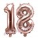 Zahlen-Luftballons aus Folie, Zahl 18 zum 18. Geburtstag und Jubiläum, Rosegold, 35 cm