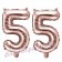 Zahlen-Luftballons aus Folie, Zahl 55 zum 55. Geburtstag und Jubiläum, Rosegold, 35 cm