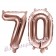 Zahlen-Luftballons aus Folie, Zahl 70 zum 70. Geburtstag und Jubiläum, Rosegold, 35 cm