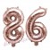 Zahlen-Luftballons aus Folie, Zahl 87 zum 87.Geburtstag und Jubiläum, Rosegold, 35 cm