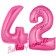 Zahl 42, Pink, Luftballons aus Folie zum 42. Geburtstag, 100 cm, inklusive Helium