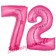 Zahl 72, Pink, Luftballons aus Folie zum 72. Geburtstag, 100 cm, inklusive Helium