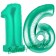 Zahl 16, Aquamarin, Luftballons aus Folie zum 16. Geburtstag, 100 cm, inklusive Helium