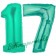 Zahl 17, Aquamarin, Luftballons aus Folie zum 17. Geburtstag, 100 cm, inklusive Helium