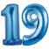 Zahl 19 Blau, Luftballons aus Folie zum 19. Geburtstag, 100 cm, inklusive Helium