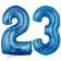 Zahl 23 Blau, Luftballons aus Folie zum 23. Geburtstag, 100 cm, inklusive Helium
