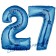 Zahl 27, Blau, Luftballons aus Folie zum 27. Geburtstag, 100 cm, inklusive Helium