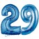 Zahl 29, Blau, Luftballons aus Folie zum 29. Geburtstag, 100 cm, inklusive Helium