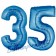 Zahl 35, Blau, Luftballons aus Folie zum 35. Geburtstag, 100 cm, inklusive Helium